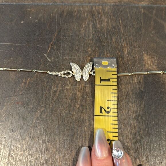 Elegant 14K Gold Plated Zirconia Butterfly Bracelet - Picture 12 of 12